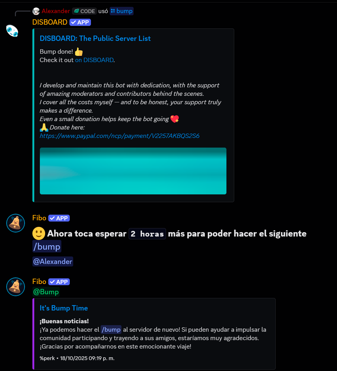 Respuesta de Fibo al hacer bump